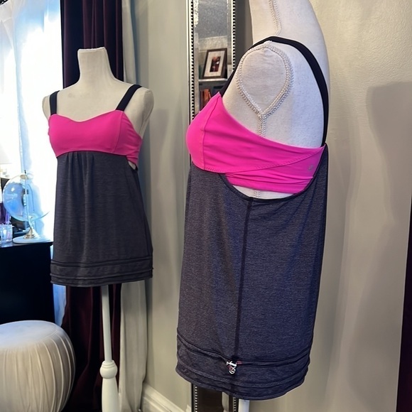 Lululemon Run: Back On Track Tank Black Swan / Raspberry Glo Light Size 6 - Picture 6 of 14